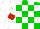 Silk - Green and white checks, white sleeves, red armlets, white cap