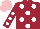 Silk - Maroon, white spots on body and sleeves, pink cap