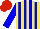 Silk - Yellow, blue stripes, blue sleeves, red cap