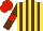 Silk - Yellow, brown stripes, brown sleeves, red armbands, red cap