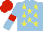 Silk - Light blue, yellow stars, red armlets, red cap