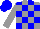 Silk - Grey, blue blocks, blue cap