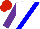 Silk - White, blue  sash, purple sleeves, red cap