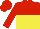 Silk - red and yellow halved horizontally