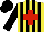 Silk - Yellow, black stripes, red cross, black sleeves, black cap