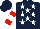 Silk - Dark blue, white stars, red bars on white sleeves