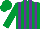 Silk - Emerald green and purple stripes