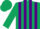Silk - Dark Green and purple stripes, dark green sleeves and cap