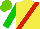 Silk - Yellow, right red sash, green sleeves, light green cap