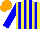 Silk - Yellow, blue stripes, blue sleeves, orange cap