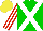 Silk - Green, white crossbelts, white sleeves, red stripes, yellow cap