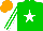 Silk - Green, white star, striped sleeves, orange cap