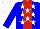 Silk - Blue, red stripe, white stars, white cap