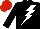 Silk - BLACK, WHITE lightning bolt, RED cap