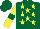 Silk - Dark green, yellow stars, sleeves with dark green armband, desert sand cap