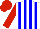 Silk - White, blue stripes, red sleeves, red cap