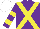 Silk - Purple, yellow crossbelts, hoops sleeves, white cap