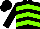 Silk - Black, neon green chevrons, black cap