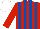 Silk - Red and royal blue stripes, red sleeves, white cap