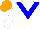 Silk - White, blue chevron, orange cap