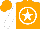 Silk - Orange, white star, white circle, white sleeves