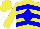 Silk - Yellow, blue diamond, blue chevrons