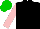 Silk - Black, pink sleeves, green cap