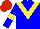 Silk - Blue, yellow chevron, blue sleeves, yellow armbands, red cap