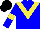 Silk - Blue, yellow chevron, blue sleeves, yellow armbands, black cap