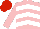 Silk - Pink, white wave chevrons, pink sleeves, red cap