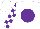 Silk - White, purple ball, purple blocks on sleeves