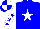 Silk - Blue, white star, blue stars on white sleeves, blue and white quartered cap