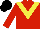 Silk - Red, yellow chevron, black cap