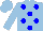 Silk - light blue, blue spots, light blue sleeves