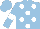 Silk - light blue, white spots, white armbands