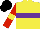 Silk - Yellow, purple hoop, red sleeves, yellow armbands, black cap