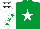 Silk - Emerald green, white star, white sleeves, emerald green stars, white cap, black stars