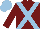 Silk - Burgundy, light blue cross sashes, light blue cap