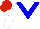 Silk - White, blue chevron, red cap