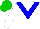 Silk - White, blue chevron, green cap