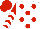 Silk - White, red dots, white chevrons on red sleeves, red cap