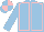 Silk - light blue, pink seams, quartered cap