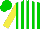 Silk - Green and white stripes, yellow sleeves