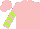 Silk - Pink, lime chevrons on sleeves, pink cap