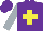 Silk - Purple, yellow cross, silver sleeves, purple cap