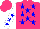 Silk - Hot pink, blue stars, blue stars on white sleeves