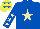 Silk - Royal blue, beige star, beige stars on sleeves, yellow cap, royal blue stars