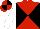 Silk - Red and black quartered diagonally, white sleeves, red and black quartered cap