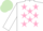 Silk - White, Pink stars, Light Green cap