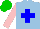 Silk - Light blue, blue cross, pink sleeves, green cap